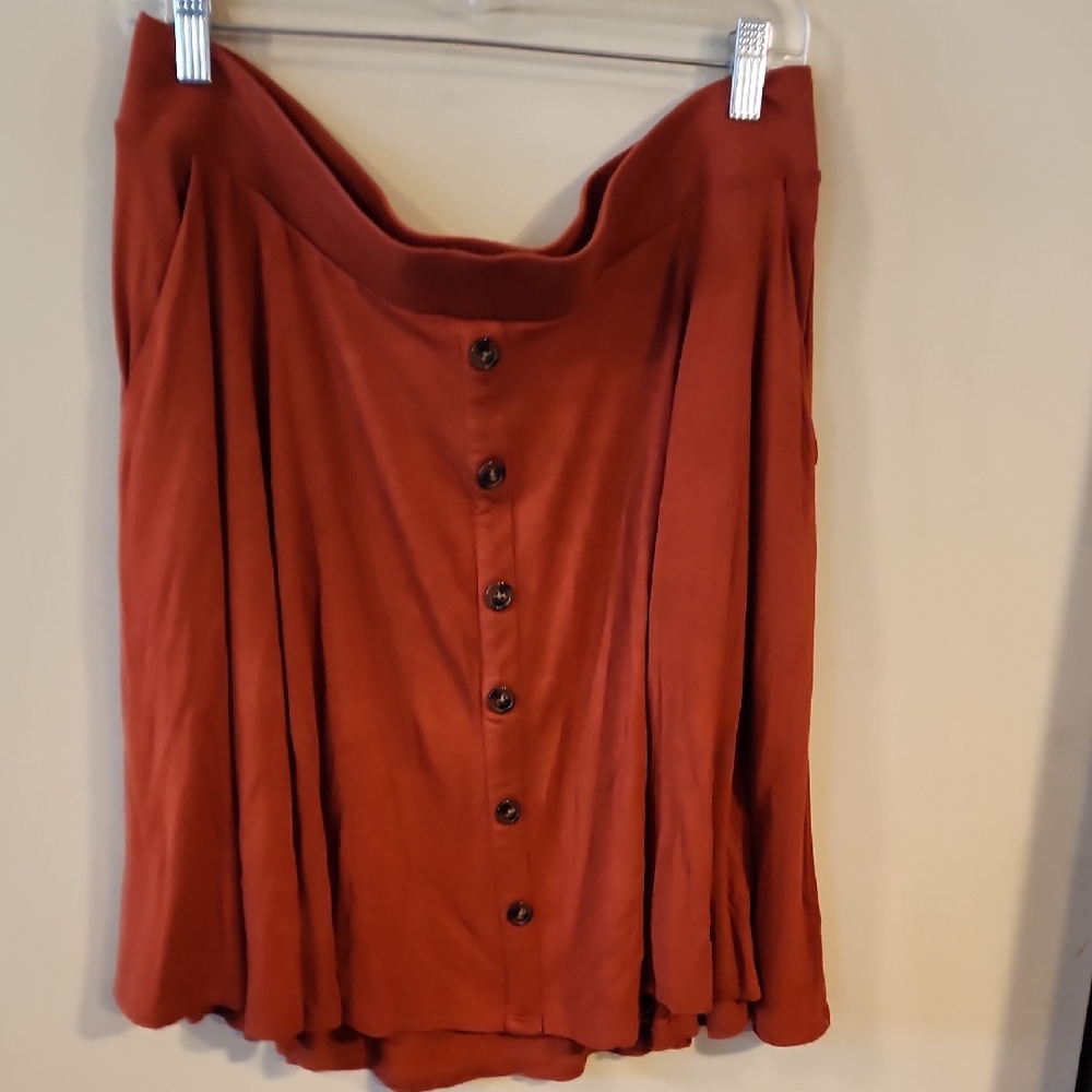 torrid Rust Button-Front Circle Skirt - image 1